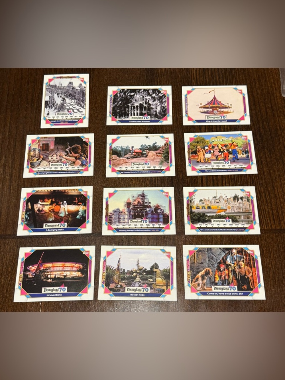 Disney Topps Disneyland 70th Anniversary Trading Card Lot